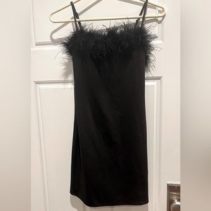 B. Darlin - Little Black Dress with Feathers -
